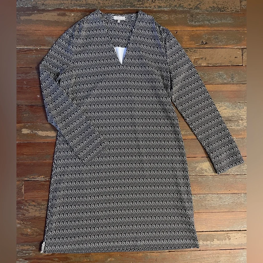 Ellie Kai Geometric Wrinkle Resistant Shift Dress Travel Ready Sz 14 💚🎀